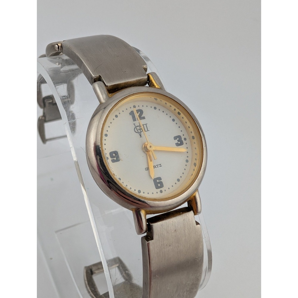 Gloria Vanderbilt GV II Watch Women 25mm Case 7" Silver Band- New Battery